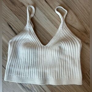 Free People Women’s Knit Crop Top Medium White